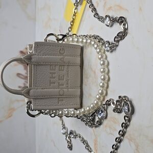 Marc Jacobs Micro bag White Nano Keychain New